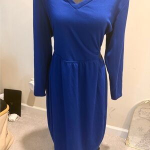 Rebdolls Royal Blue V-Neck Midi Dress